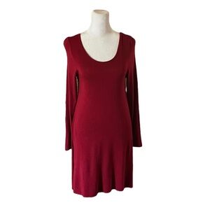 Cleo Apparel Red Long Sleeve Open Back Dress Size M